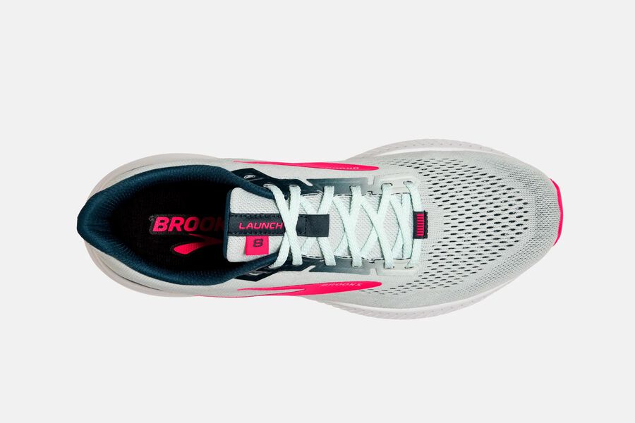 Launch 8 Road Brooks Running Shoes NZ Womens - Grey/Pink - NPTVHJ-596